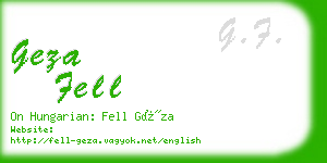 geza fell business card